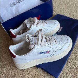 Autry White Sneakers with Red Accents